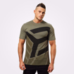 MGactivewear Model wear Men Sports T shirt Green Wash Bronx Front Profile