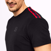 MGactivewear Athlete wear Black Varick Men Sports T shirt Shoulder Accents Profile