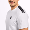 MGactivewear Athlete wear White Varick Men Sports T Shirt Shoulder accent Profile