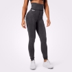 Better Bodies Bowery High Tights in Graphite Melange - front view showing convertible waist