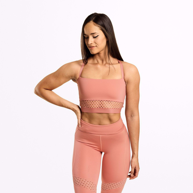 1 Waverly Mesh Workout Bra | Rose Dawn