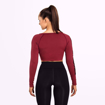 3 Bowery Cropped LS | Sangria Red