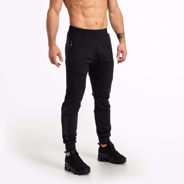 Men Workout Brand Better Bodies available in UAE at MGactivewear,Varick Track Pants Black Front