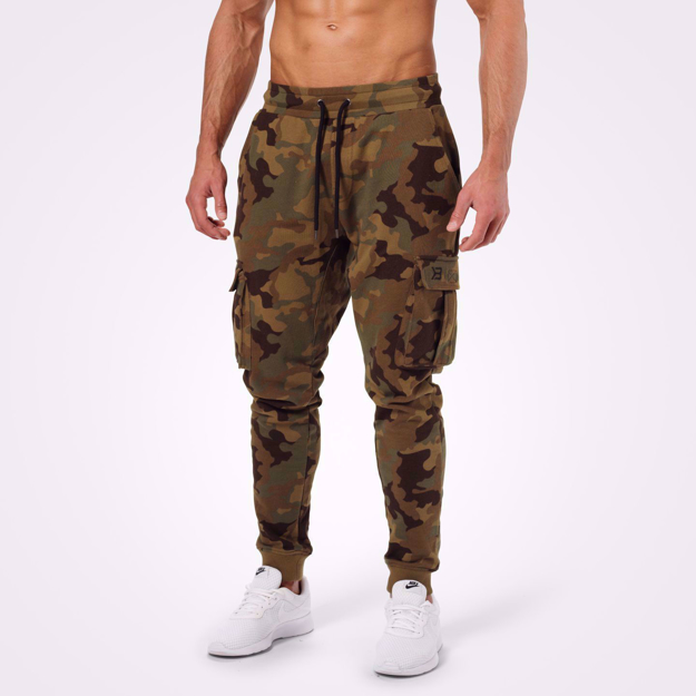Military Camo Cargo Sweatpants- Front Product Picture