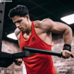 MGactivewear Athlete working out in Red Men Gym Tank Top