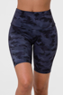 High Rise Bike Short Black Gray Camo Front