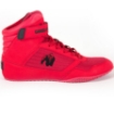 Gorilla Wear High Top Bodybuilding Shoes - Red - Flat Sole Weightlifting Shoes for Powerlifters & Gym Athletes in UAE