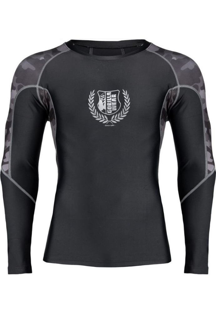 Gorilla Wear Lander rashguard - black gray long sleeve compression shirt for MMA and training