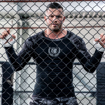 Picture of Gorilla Wear Lander Rashguard Long Sleeve  | Black Gray - Men Compression Base Layer For MMA & GYM Training