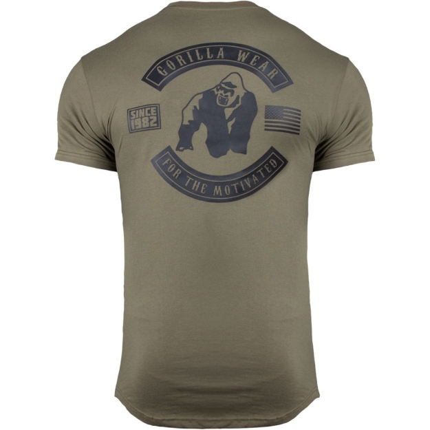 Men's Cotton Sports T-shirt in Army Green