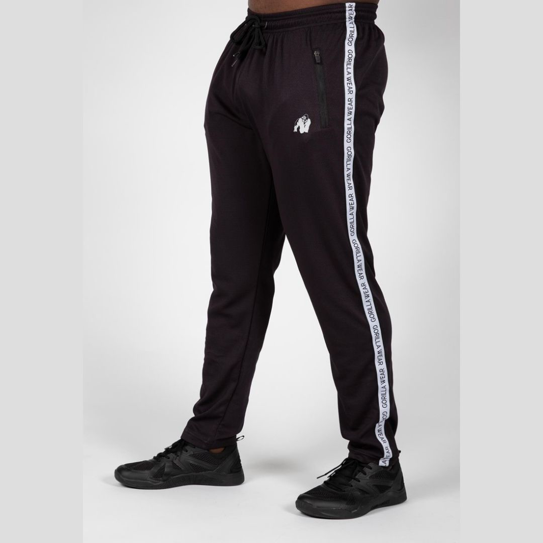 Gorilla Wear Reydon Mesh Pants 2.0 | BLACK - Quick Dry Gym Pants for ...