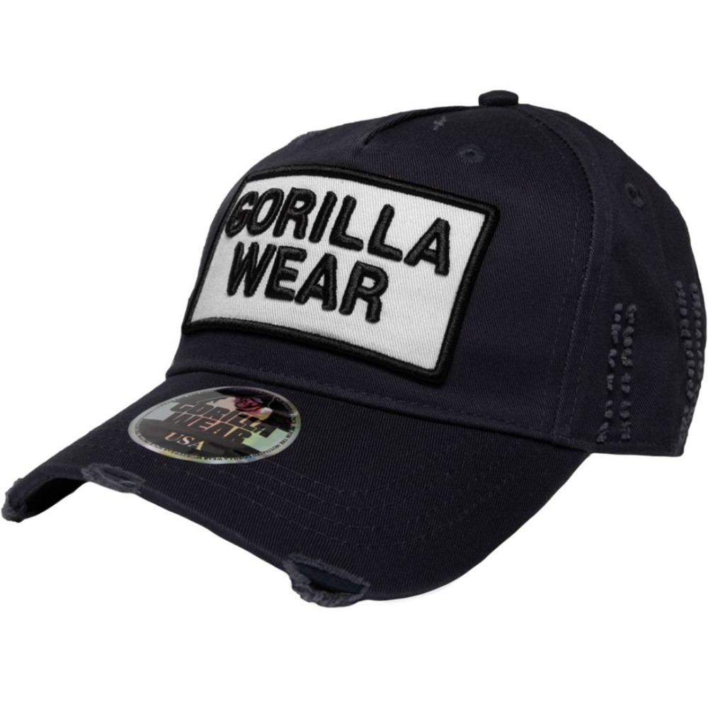 Gorilla Wear Harrison Cap - Black/White adjustable baseball cap