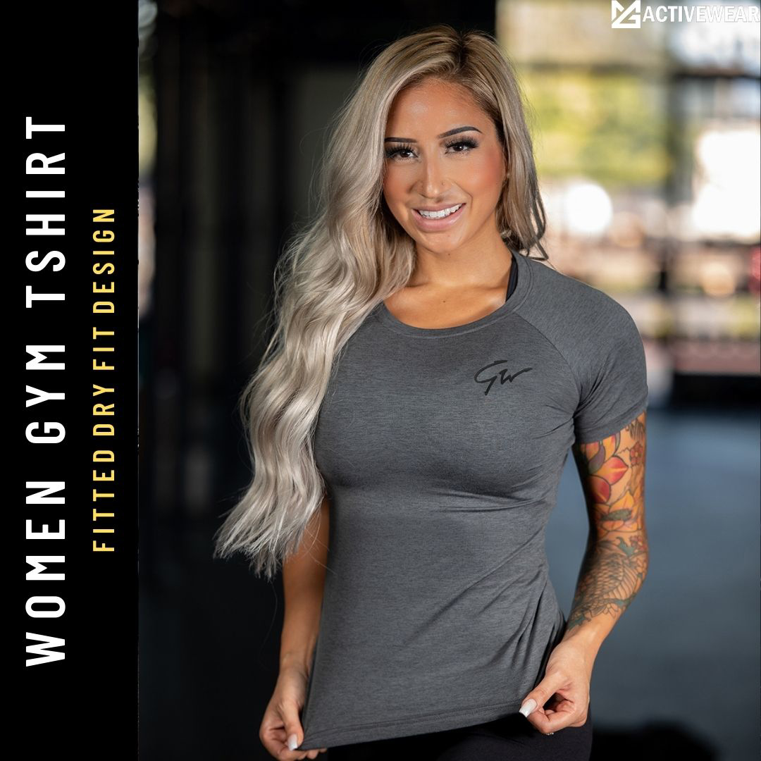 Gorilla Wear Holly  Gray - Women's Fitted Gym T-Shirt with