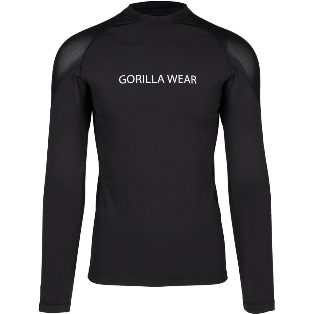 Gorilla Wear Lorenzo long sleeve compression shirt - black performance rashguard for MMA and training
