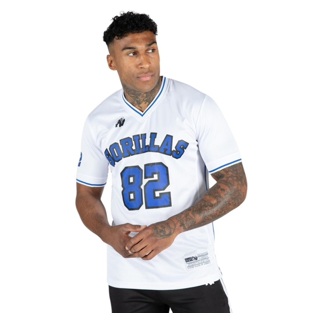 Picture of Gorilla Wear San Mateo White Blue | Men American Football T-shirt