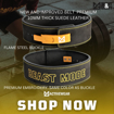 Picture of Might&Glory Suede Leather 10 MM - 4" Lever Powerlifting Belt - Beast Mode | Black Flame