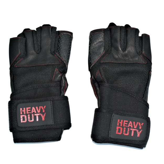 Shop Weight Lifting Glove Genuine Leather with Cotton Canvas Strap