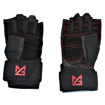 Picture of MG Genuine Leather Gym Gloves | Heavy Duty Red Stitching With Strap Support
