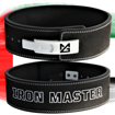 Picture of MIGHT&GLORY SUEDE LEATHER 10 MM - 4" LEVER POWERBELT - IRON MASTER | BLACK WHITE