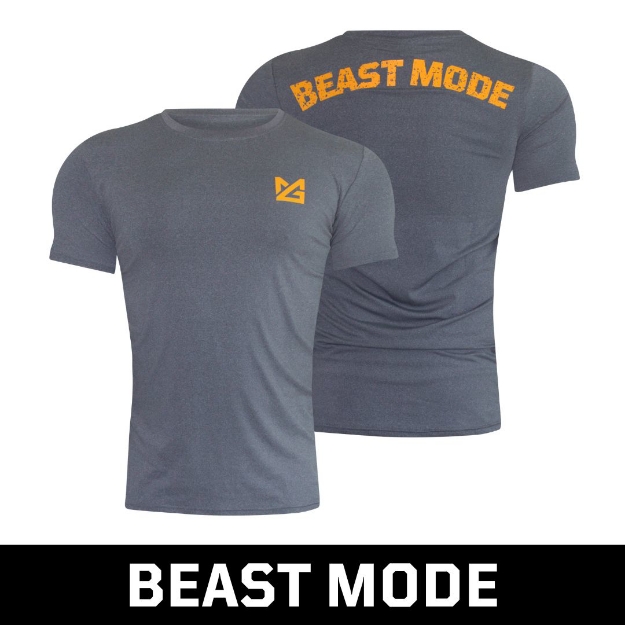 Picture of Might&Glory Powerlifting Men Sport T-shirt  | Shark Grey - Beast Mode