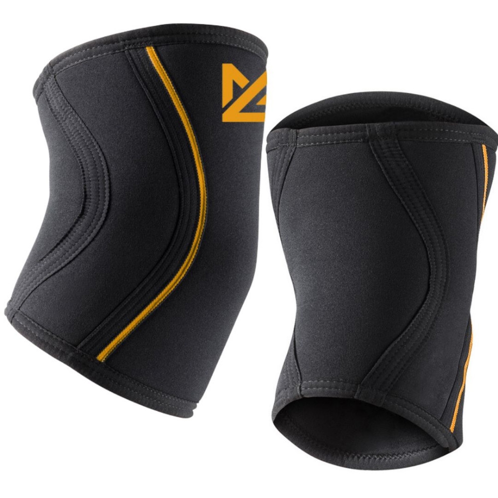Might&Glory 5mm neoprene elbow sleeves - black compression support for bench press and weightlifting