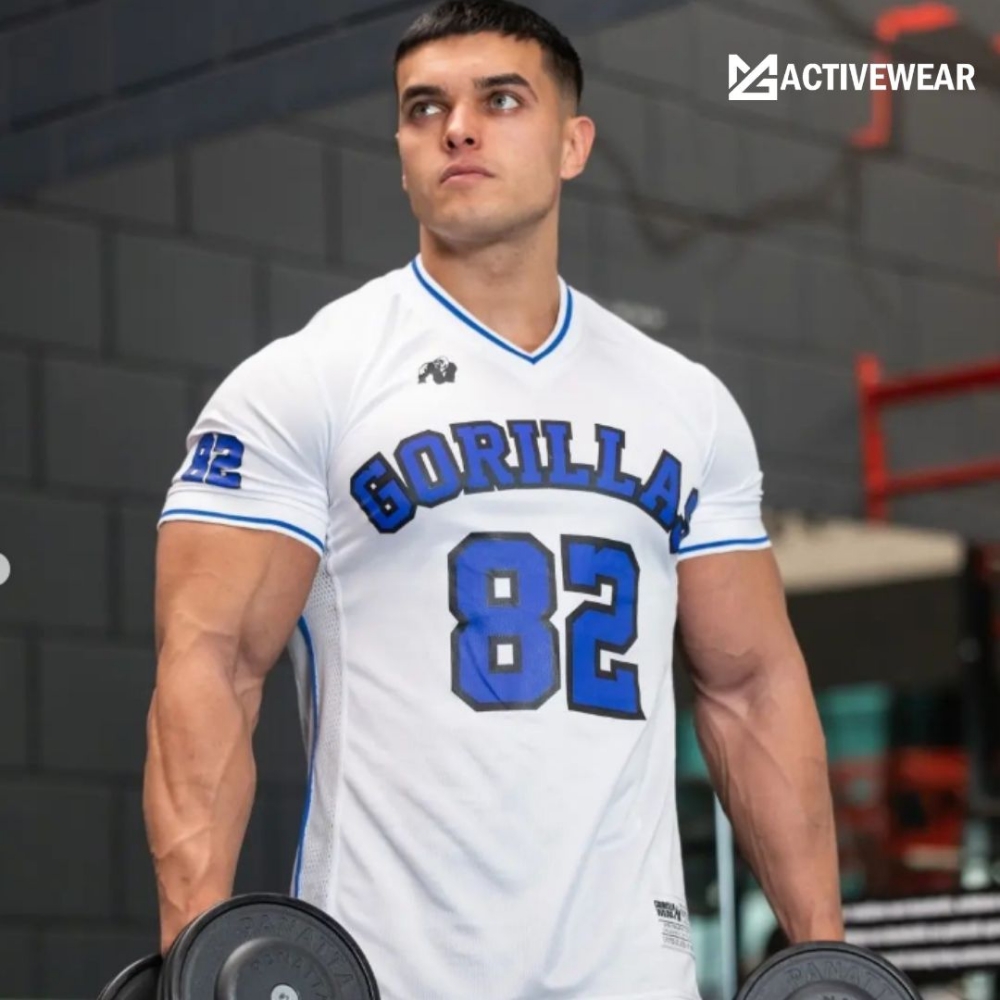 Gorilla Wear San Mateo men’s gym t-shirt with mesh fabric and ribbed neckline