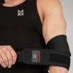 Might&Glory 150cm elbow wraps for powerlifting - black professional elbow support for bench press and overhead lifting