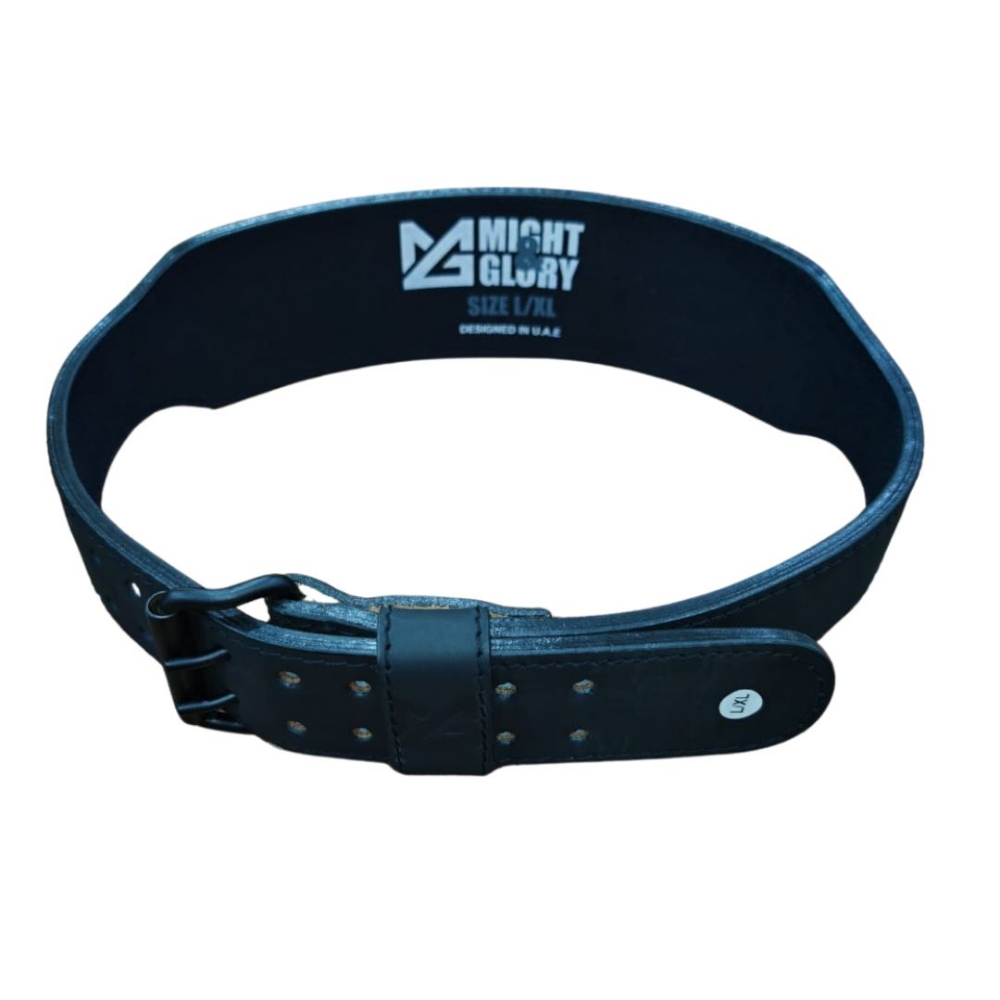 Pure Black Might&Glory 8mm powerlifting belt with metal buckle