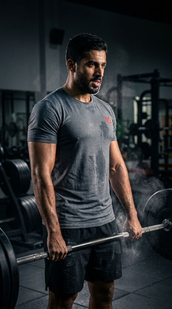 Picture of Might&Glory Men Gym T-shirt | Heavy Duty - Grey | Athletic Fit