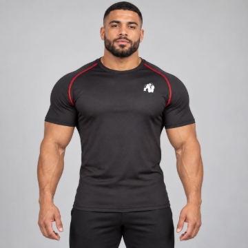 Picture of Gorilla Wear Performance Short Sleeve T-Shirt | Black Red | Regular Fit
