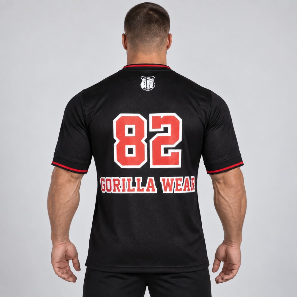 Picture of Gorilla Wear San Mateo Gym T-Shirt | Black Red | Athletic Fit