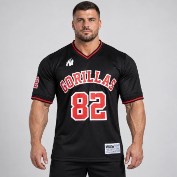 Picture of Gorilla Wear San Mateo Gym T-Shirt | Black Red | Athletic Fit