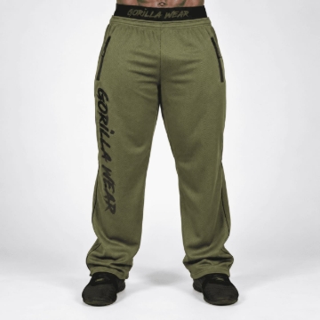 Picture of Gorilla Wear Mercury Mesh Oversized Gym Pants | Army Green