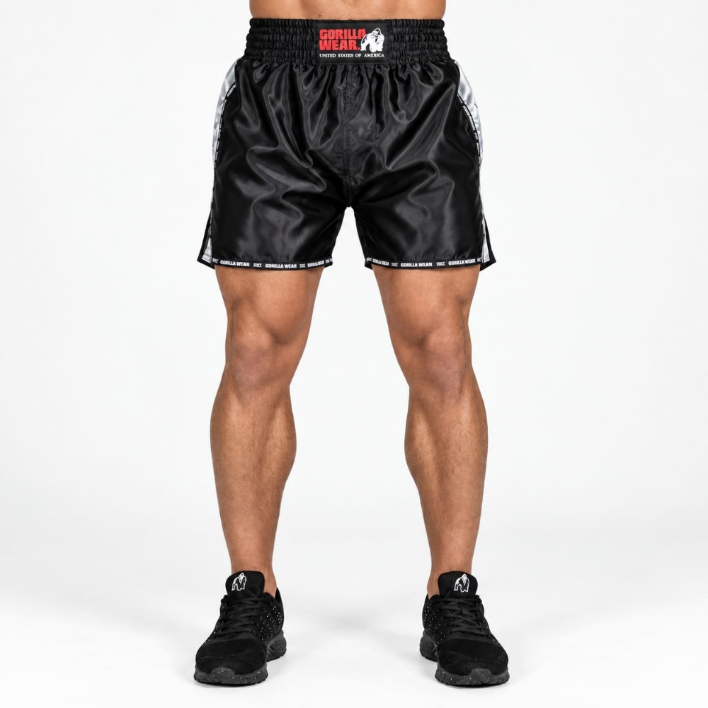 صورة شورت قتالي هندرسون من جوريلا وير | أسود رمادي | قصة واسعة