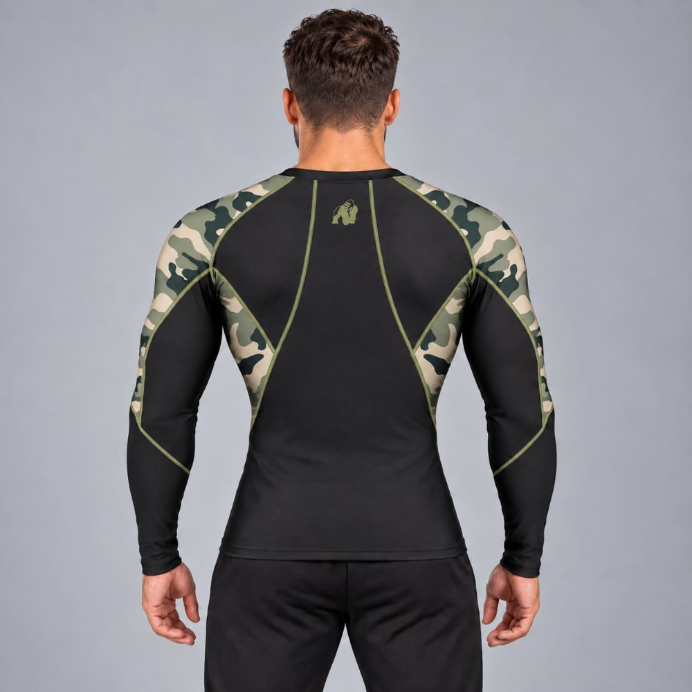 Picture of Gorilla Wear Lander Rashguard | Army Green Camo | Compression Top