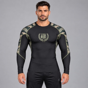 Picture of Gorilla Wear Lander Rashguard | Army Green Camo | Compression Top
