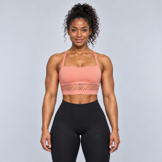 Picture of Better Bodies Waverly Mesh Workout Bra | Rose Dawn | Mid Support