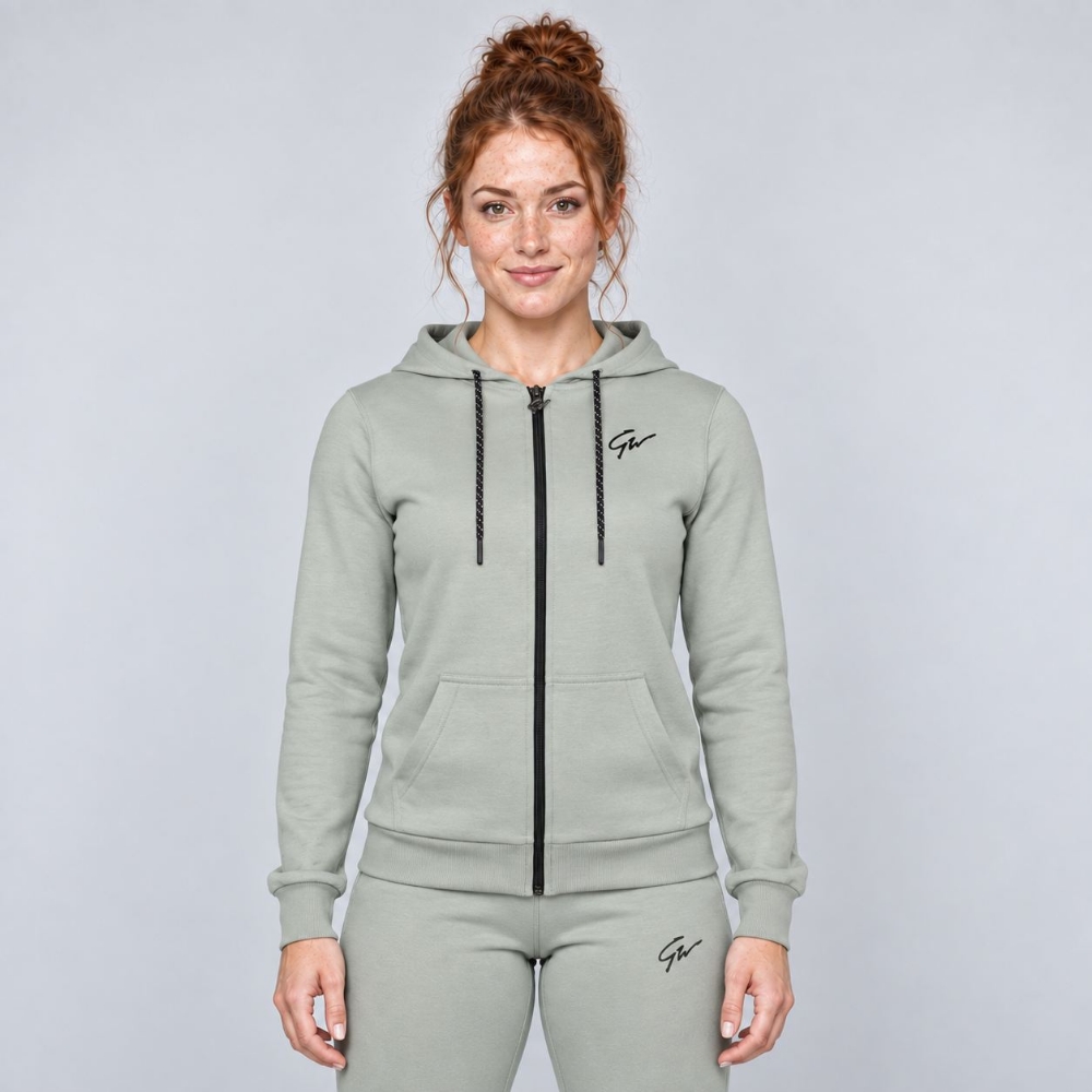 Picture of Gorilla Wear Pixley Zipped Hoodie | Light Green | Slim Fit