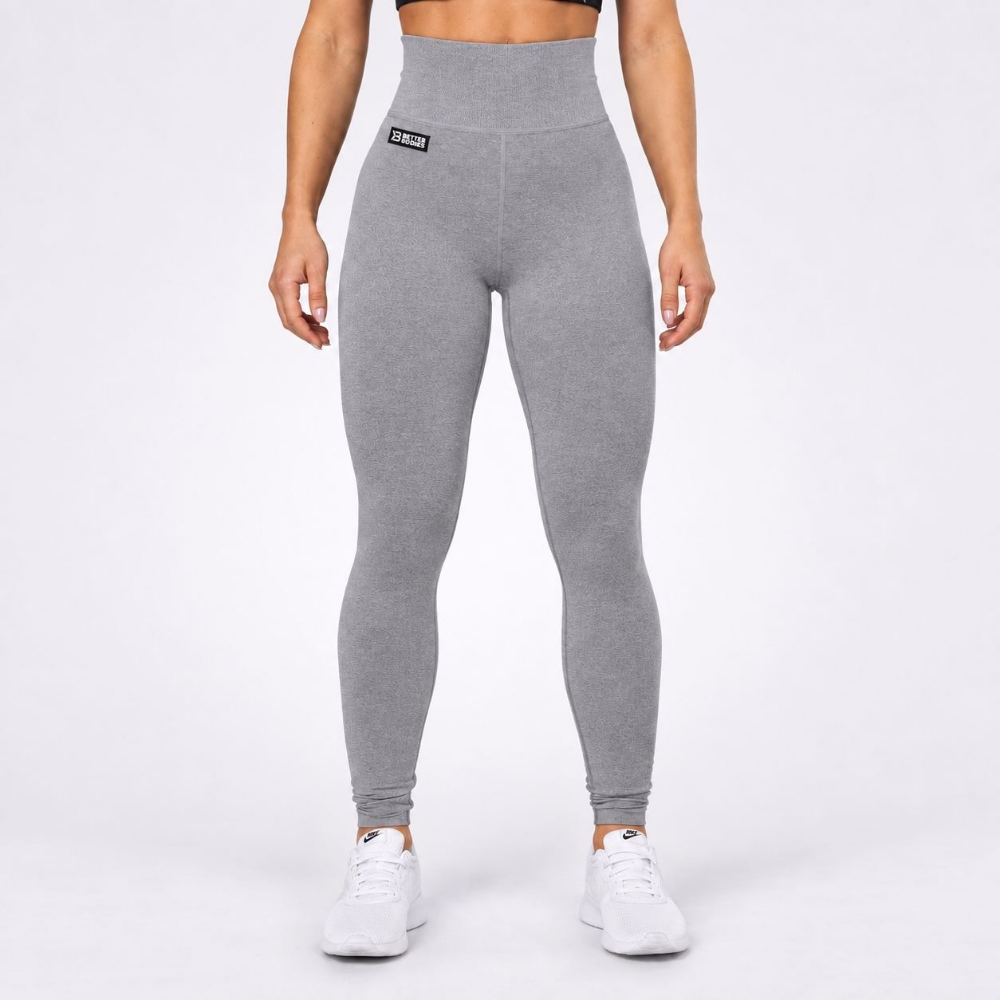 Picture of Better Bodies Bowery Seamless Gym Leggings | Grey Melange | High Waist Support