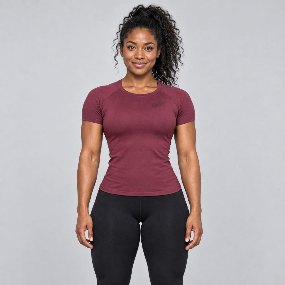 Picture of Gorilla Wear Holly Gym T-Shirt | Burgundy Red | Slim Fit