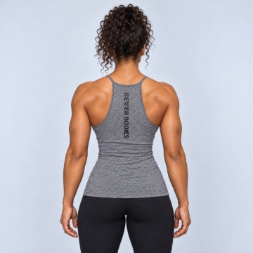 Picture of Better Bodies Performance Halter Crop Top | Grey | Slim Fit