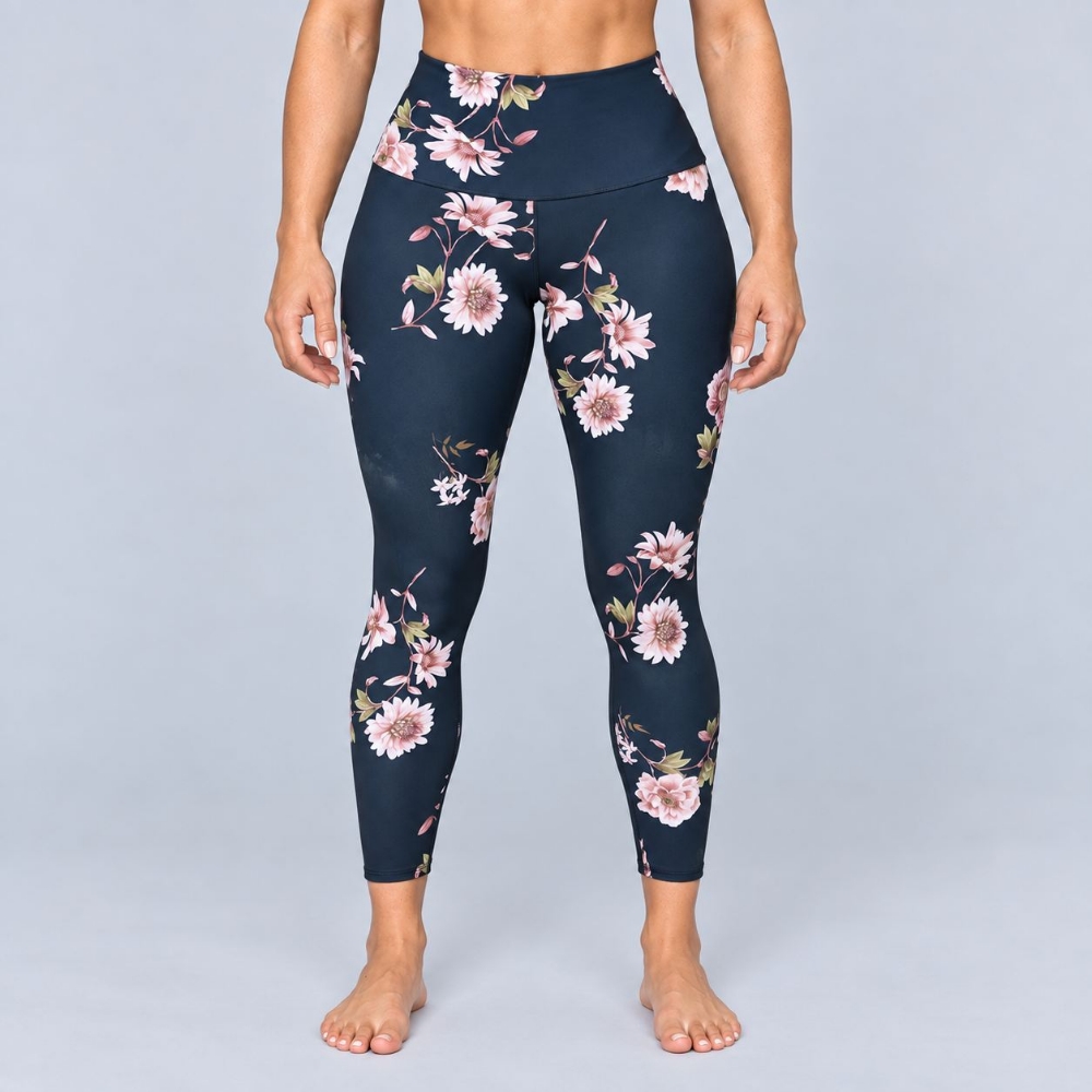 Picture of Onzie High Basic Midi Yoga Leggings | Jasmine Print | High Waist