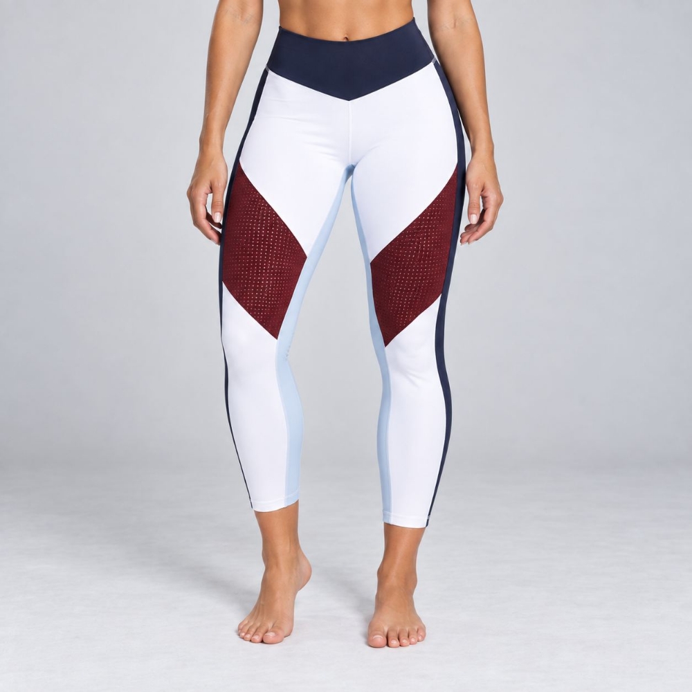 Picture of L'urv Perfect Landing Leggings | White Burgundy | Slim Fit