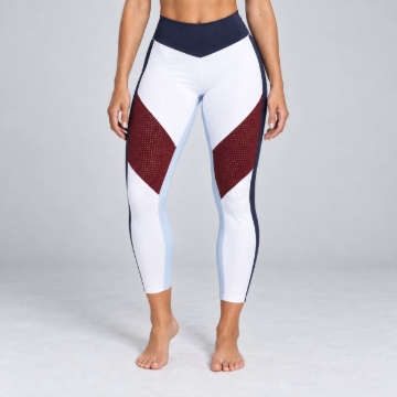 Picture of L'urv Perfect Landing Leggings | White Burgundy | Slim Fit