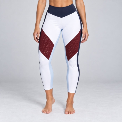 Picture of L'urv Perfect Landing Leggings | White Burgundy | Slim Fit
