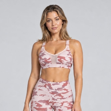 Picture of L'urv Army Of Love Sports Bra | Blush Camo | Mid Support