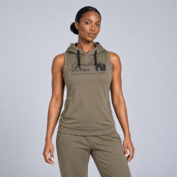 Picture of Gorilla Wear Selma Sleeveless Hoodie | Army Green