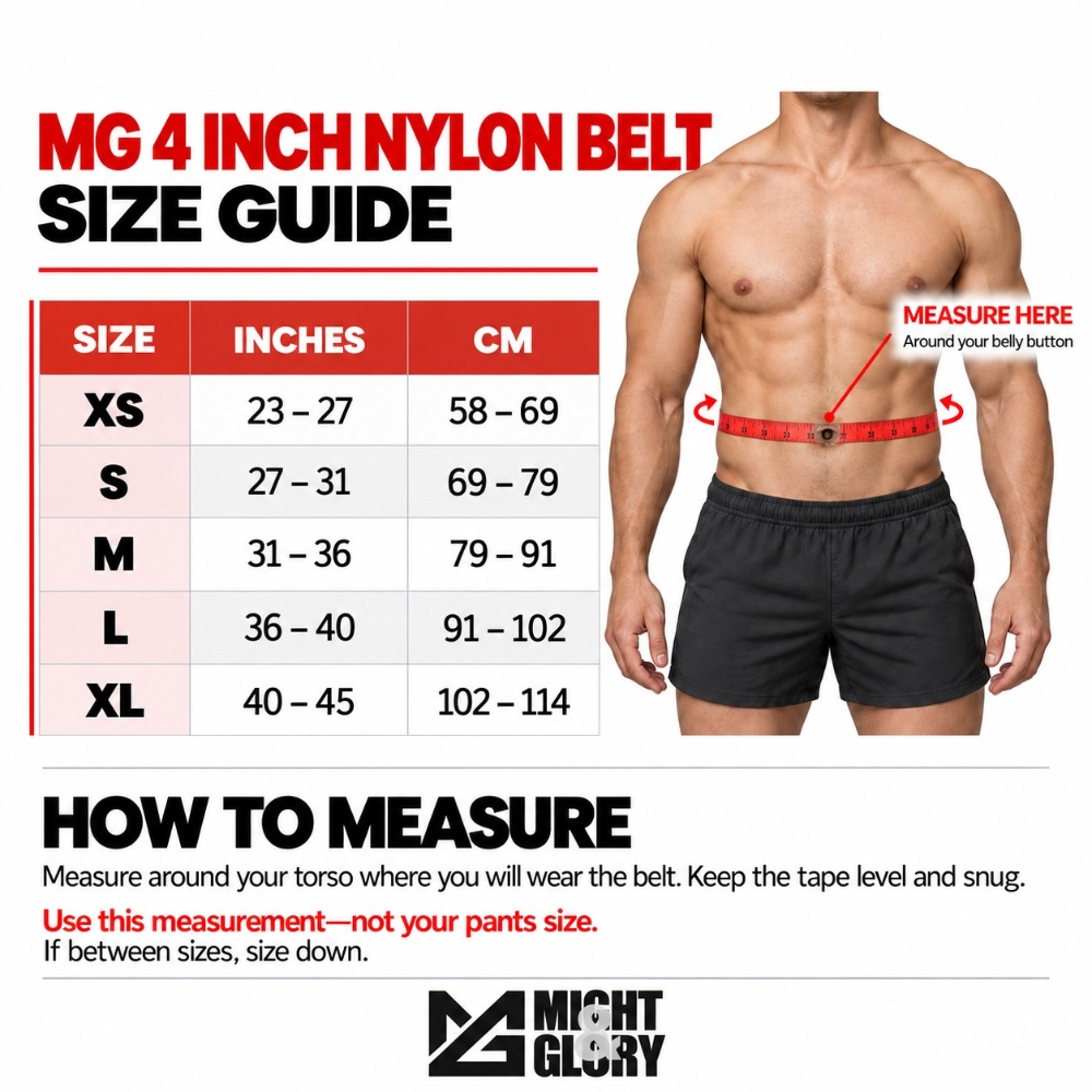 Picture of Might&Glory Nylon Weightlifting Belt | 4 Inch | Velcro Quick-Lock