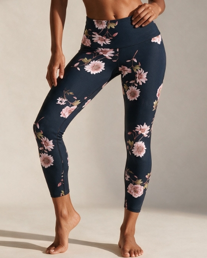Onzie High Basic Midi Yoga Leggings Jasmine Print
