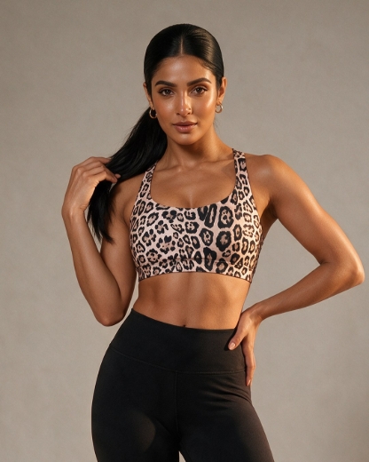 Onzie Chic Yoga Bra Leopard Print